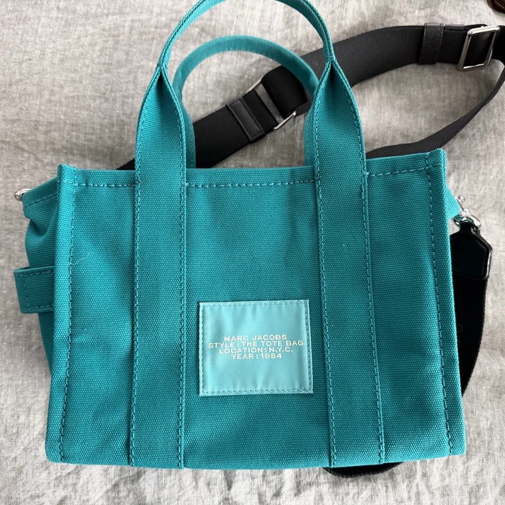 Marc Jacobs Turquoise Canvas Tote - Picture 3 of 5